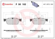 P 50 102 Sada brzdových destiček, kotoučová brzda PRIME LINE BREMBO