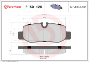 P 50 126 Sada brzdových destiček, kotoučová brzda PRIME LINE BREMBO