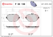 P 50 138 Sada brzdových destiček, kotoučová brzda PRIME LINE BREMBO