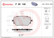 P 50 148 Sada brzdových destiček, kotoučová brzda PRIME LINE BREMBO