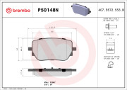 P50148N Sada brzdových destiček, kotoučová brzda BREMBO NAO LINE BREMBO