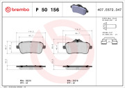 P 50 156 Sada brzdových destiček, kotoučová brzda PRIME LINE BREMBO