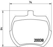 P 52 002 Sada brzdových destiček, kotoučová brzda PRIME LINE BREMBO