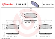 P 54 012 Sada brzdových destiček, kotoučová brzda PRIME LINE BREMBO