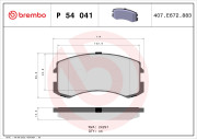 P 54 041 Sada brzdových destiček, kotoučová brzda PRIME LINE BREMBO