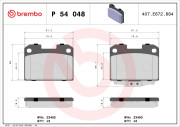 P 54 048 Sada brzdových destiček, kotoučová brzda PRIME LINE BREMBO