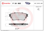 P 54 063 Sada brzdových destiček, kotoučová brzda PRIME LINE BREMBO