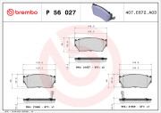 P 56 027 Sada brzdových destiček, kotoučová brzda PRIME LINE BREMBO