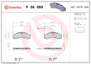 P 56 069 Sada brzdových destiček, kotoučová brzda PRIME LINE BREMBO