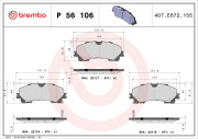 P 56 106 Sada brzdových destiček, kotoučová brzda PRIME LINE BREMBO