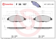 P 56 107 Sada brzdových destiček, kotoučová brzda PRIME LINE BREMBO