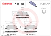 P 59 058 Sada brzdových destiček, kotoučová brzda PRIME LINE BREMBO