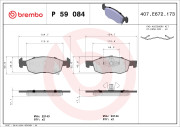 P 59 084 Sada brzdových destiček, kotoučová brzda PRIME LINE BREMBO