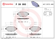 P 59 093 Sada brzdových destiček, kotoučová brzda PRIME LINE BREMBO