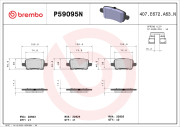 P59095N Sada brzdových destiček, kotoučová brzda BREMBO NAO LINE BREMBO