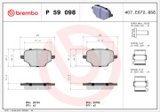 P 59 098 Sada brzdových destiček, kotoučová brzda PRIME LINE BREMBO