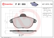 P 61 055 Sada brzdových destiček, kotoučová brzda PRIME LINE BREMBO