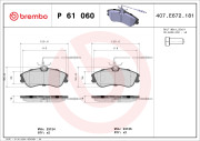 P 61 060 Sada brzdových destiček, kotoučová brzda PRIME LINE BREMBO