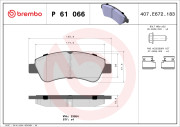 P 61 066X Sada brzdových destiček, kotoučová brzda XTRA LINE BREMBO