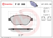 P 61 068X Sada brzdových destiček, kotoučová brzda XTRA LINE BREMBO