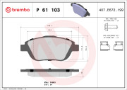 P 61 103X Sada brzdových destiček, kotoučová brzda XTRA LINE BREMBO