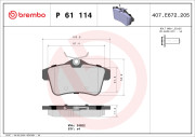 P 61 114X Sada brzdových destiček, kotoučová brzda XTRA LINE BREMBO