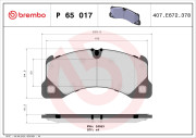 P 65 017 Sada brzdových destiček, kotoučová brzda PRIME LINE BREMBO