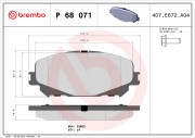 P 68 071 Sada brzdových destiček, kotoučová brzda PRIME LINE BREMBO