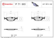 P 71 003 Sada brzdových destiček, kotoučová brzda PRIME LINE BREMBO