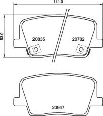 P 77 003 Sada brzdových destiček, kotoučová brzda PRIME LINE BREMBO