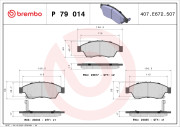 P 79 014 Sada brzdových destiček, kotoučová brzda PRIME LINE BREMBO