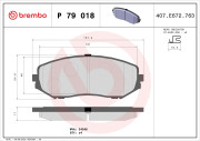 P 79 018 Sada brzdových destiček, kotoučová brzda PRIME LINE BREMBO