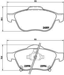 P 83 043 Sada brzdových destiček, kotoučová brzda PRIME LINE BREMBO