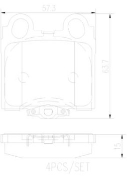 P83045N Sada brzdových destiček, kotoučová brzda BREMBO NAO LINE BREMBO