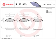 P 83 053 Sada brzdových destiček, kotoučová brzda PRIME LINE BREMBO