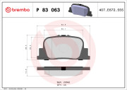 P 83 063 Sada brzdových destiček, kotoučová brzda PRIME LINE BREMBO