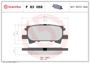 P 83 068 Sada brzdových destiček, kotoučová brzda PRIME LINE BREMBO