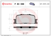 P 83 088 Sada brzdových destiček, kotoučová brzda PRIME LINE BREMBO