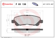 P 83 138 Sada brzdových destiček, kotoučová brzda PRIME LINE BREMBO