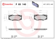 P 83 140 Sada brzdových destiček, kotoučová brzda PRIME LINE BREMBO