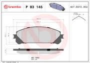 P 83 145 Sada brzdových destiček, kotoučová brzda PRIME LINE BREMBO