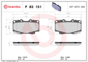 P 83 151 Sada brzdových destiček, kotoučová brzda PRIME LINE BREMBO