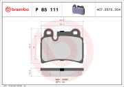 P 85 111 Sada brzdových destiček, kotoučová brzda PRIME LINE BREMBO