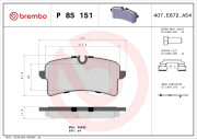 P 85 151 Sada brzdových destiček, kotoučová brzda PRIME LINE BREMBO