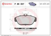 P 86 007 Sada brzdových destiček, kotoučová brzda PRIME LINE BREMBO