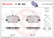 P 86 032 Sada brzdových destiček, kotoučová brzda PRIME LINE BREMBO