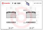 P A6 020 Sada brzdových destiček, kotoučová brzda PRIME LINE BREMBO