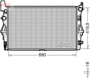 DRM17114 Chladič, chlazení motoru DENSO