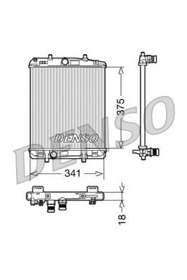 DRM21601 Chladič, chlazení motoru DENSO