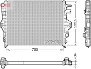 DRM32050 Chladič, chlazení motoru DENSO